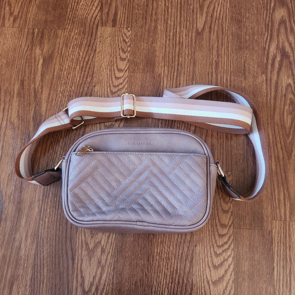 Bostanten Quilted Mauve Crossbody Bag